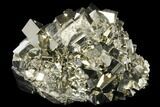 Large, Cubic Pyrite Crystal Cluster - Peru #131137-1